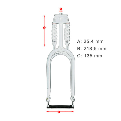 Micargi FK-DS20218135D 20'' Dual Classical Springer Fork with Disc Brake, For 3.0 FAT Tire
