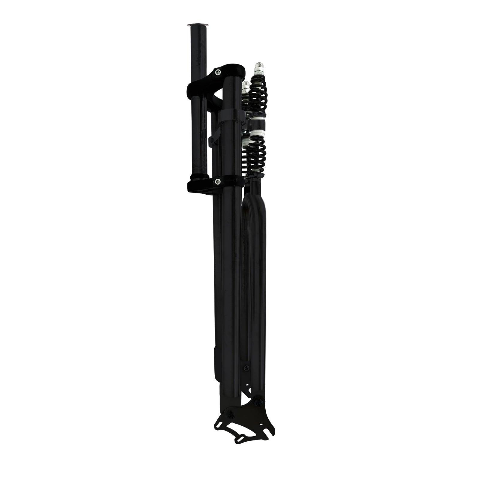 side view of Micargi Over and Under Dual Spring Adjustable Classical Fork for 26"-29" 3.0 4.0 tire