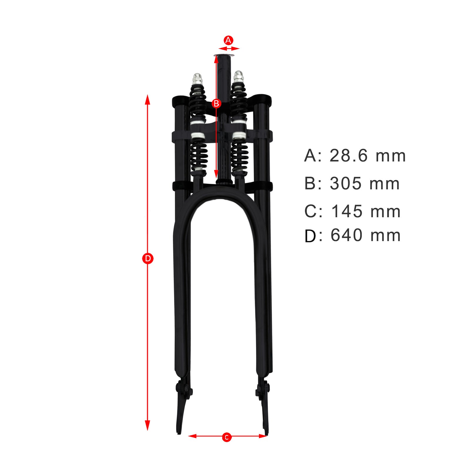 Micargi Dual Spring Classical Fork for 26"-29" 3.0 4.0 tire disc brake 28.6mm