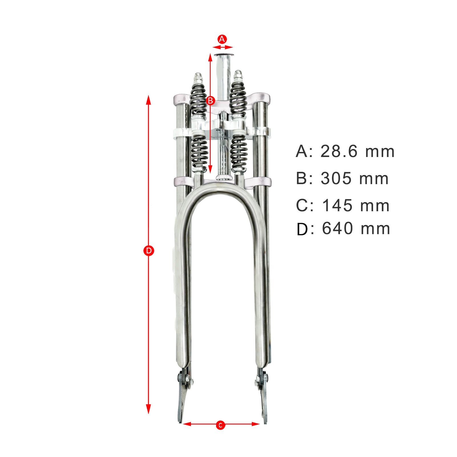 Micargi Dual Spring Classical Fork for 26"-29" 3.0 4.0 tire disc brake 28.6mm