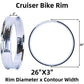 Micargi RM-TH7526140-CP Bicycle Fat Mirror Electroplating Chrome Rim 26" x 3" x 140H 80MM
