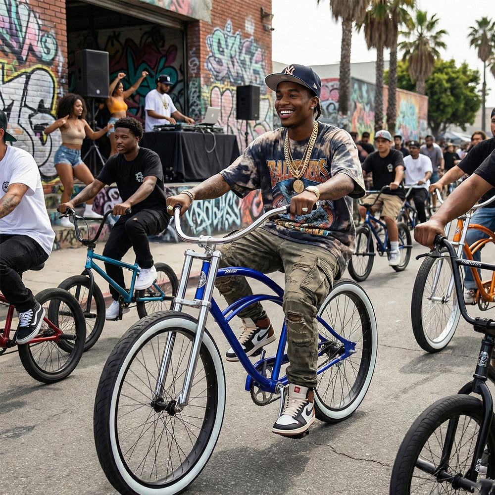 Master 29-inch 1-speed stretch chopper cruiser bike