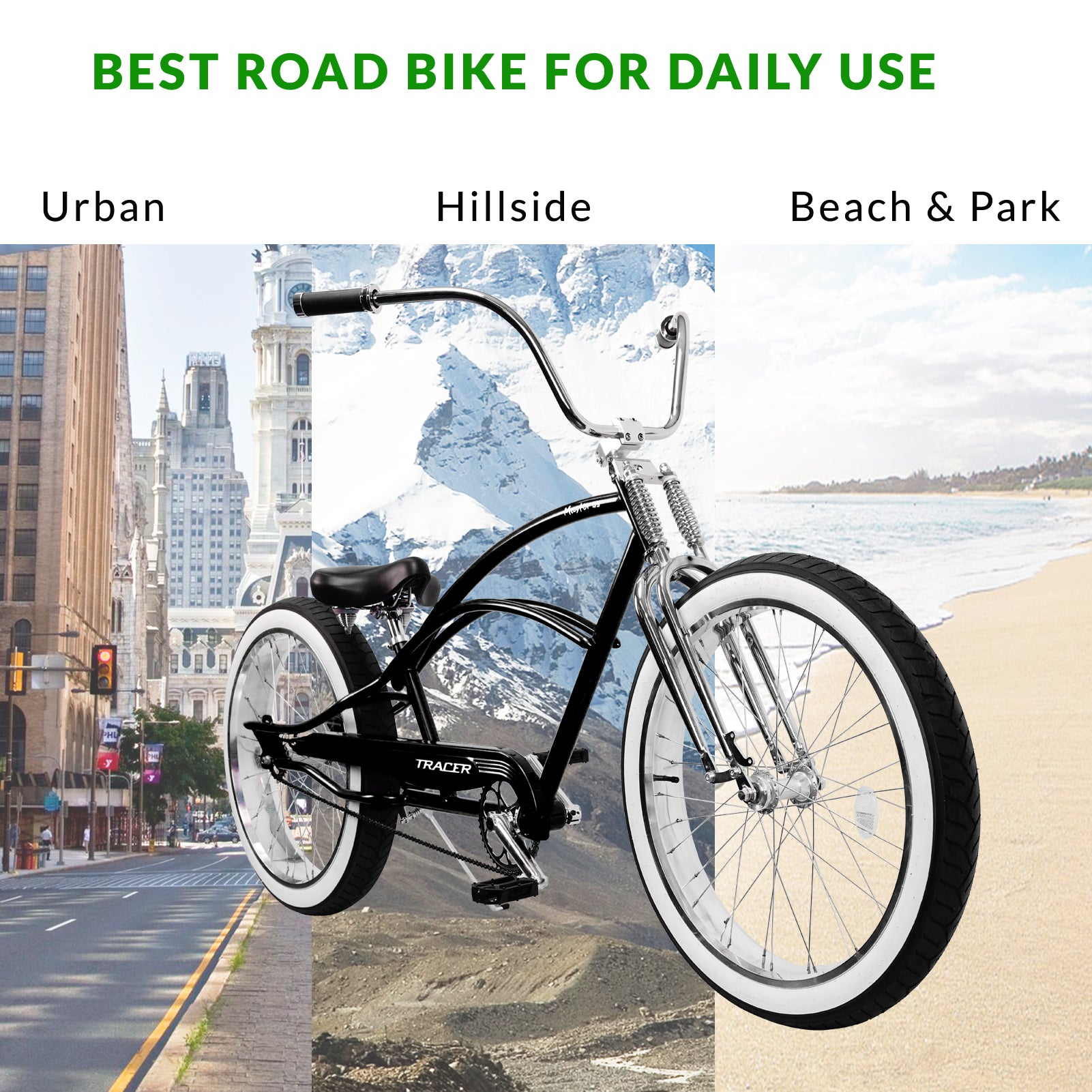 Master DS 26-inch dual springer chopper stretch cruiser bike