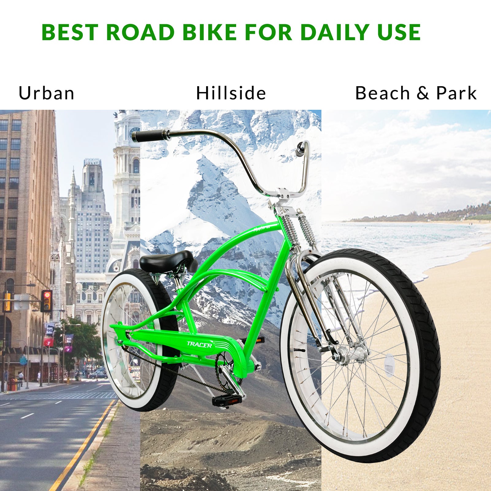 Master DS 26-inch dual springer chopper stretch cruiser bike