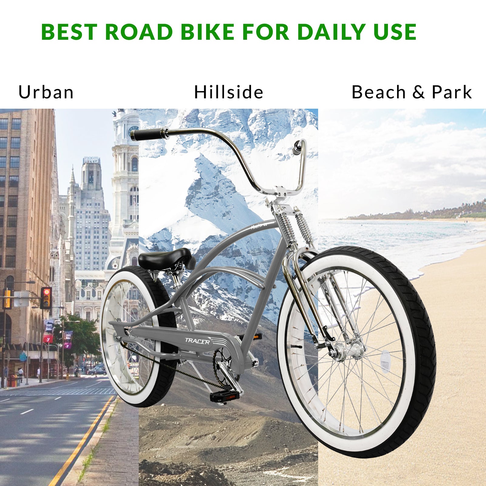 Master DS 26-inch dual springer chopper stretch cruiser bike