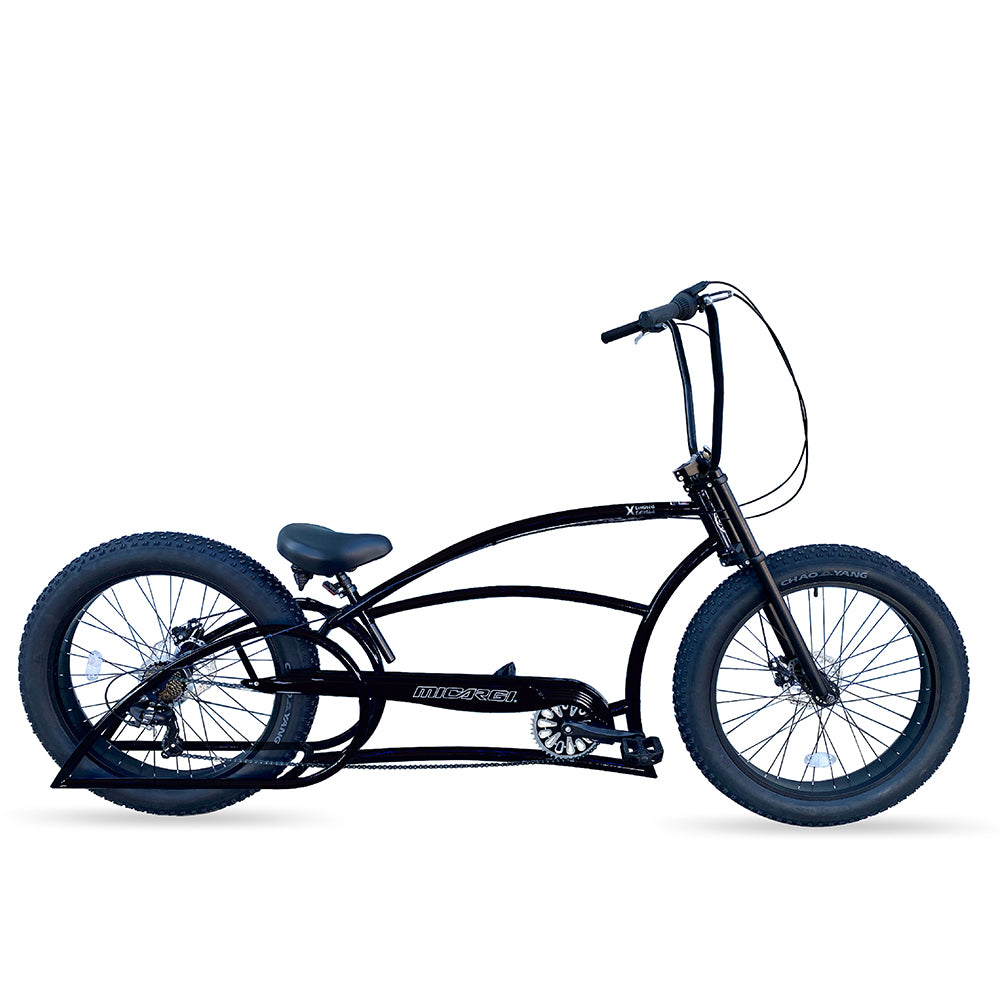 Micargi Bombita XLE 7/ GT7 Chopper Stretch Cruier Bike in Black 26inch