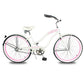 Micargi Rover GX  26" Beach Cruiser Bike for Women in white wide dual spring seat