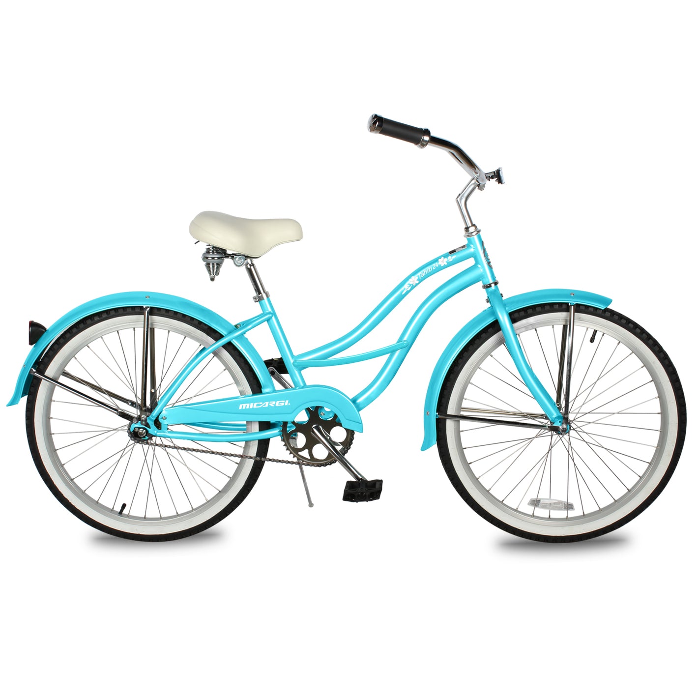 Micargi Tahiti Single Speed 26 Inch Women's Beach Cruiser Bike in blue