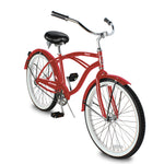 Side view of Micargi Tahiti Single Speed Beach Cruiser Bike 26 inch for men in red