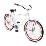 Side view of Micargi 26" Rover Lightweight Beach Cruiser Bike for Men in white