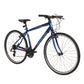 Side view of Micargi Cross 5.0 700c Hybrid Road Bike in blue