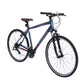 Side view of Micargi Cross 5.0 700c Hybrid Road Bike in blue