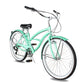 Side view of Micargi Pantera Women's Beach cruiser Bike v brake 7 Speed in green