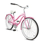 Close up of Micargi Rover GX  26" Beach Cruiser Bike for Women in pink