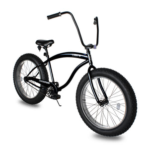 side view of Micargi Luxe GT 26" Beach Cruiser Bikes black high rise handlebar