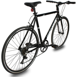Side view of Micargi RD-7 26" Road Bike 7-spped in Matte Black