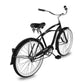 Side view of Micargi Tahiti Single Speed 26 Inch Men's Beach Cruiser Bike white wall tire with fenders in black
