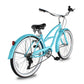 Side view of Micargi Pantera Women's Beach cruiser Bike v brake 7 Speed in blue