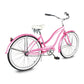 Side view of Micargi Rover GX  26" Beach Cruiser Bike for Women in pink