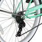 Close up of Micargi Pantera Women's Beach cruiser Bike 7 Speed in green