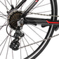 Close up of Micargi Cross 5.0 700c Hybrid Road Bike 7-speed polish rim