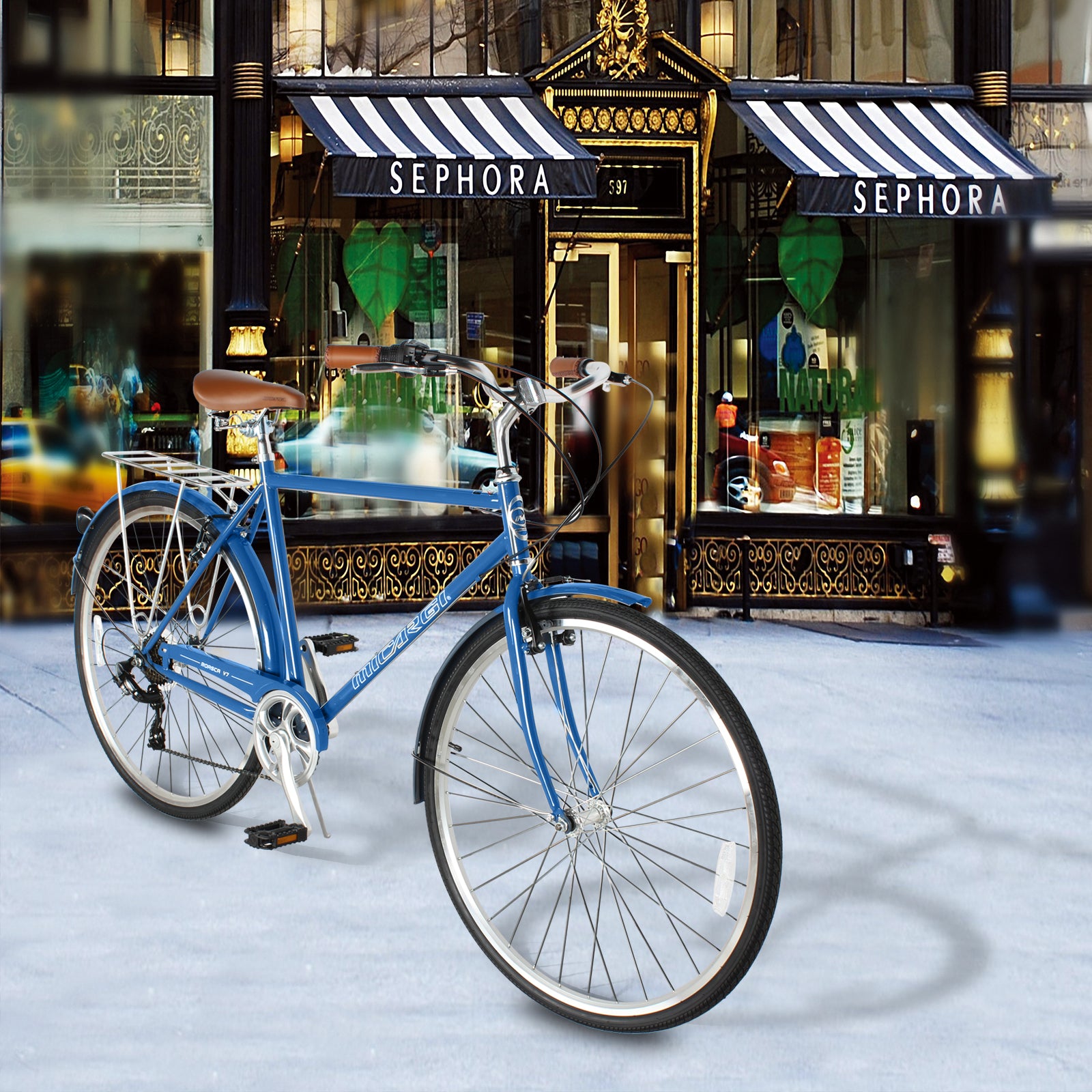 rsg citybike Micargi Roasca 700C 53cm Hybrid City Bikes 7 Speed/Inter-3 Three Speed