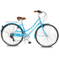 Micargi MIXE V7 700C City Bike Beach Cruiser Bicycle in blue