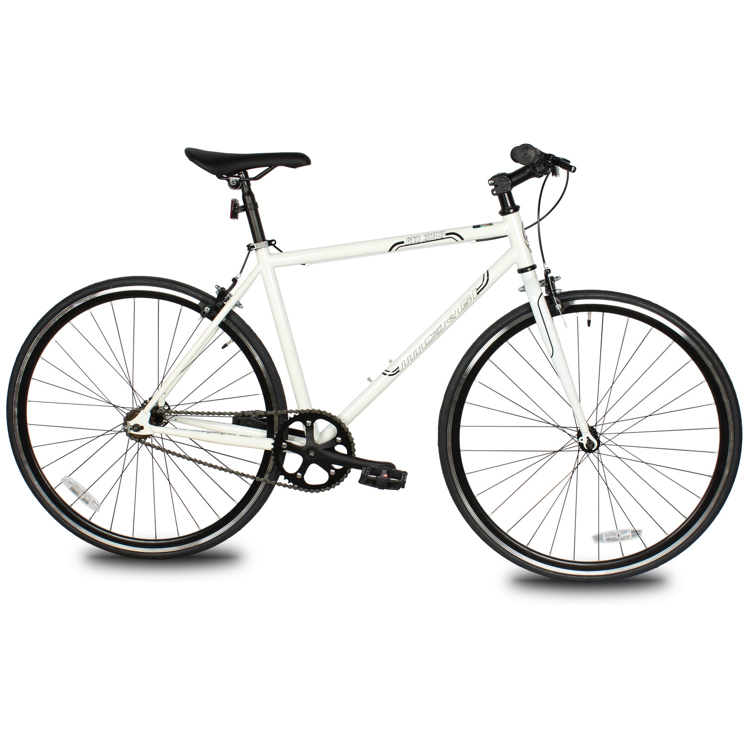 singlespeed fixed gear Micargi 48 cm Hi-Ten Steel & Aluminum Frame Fixed Gear Road Bicycle, White, RD-269-48-WHI