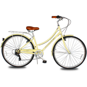Micargi Roasca Step Through 700C Hybrid City Bikes 7 Speed with rack