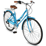 Side view of Micargi MIXE V7 700C City Beach Cruiser Bicycle 7-speed in blue