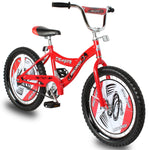 Side view of Micargi Dragon 20-Inch Kids Bike in red