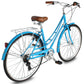 Side view of Micargi MIXE V7 700C City Beach Cruiser Bike with rack wide saddle