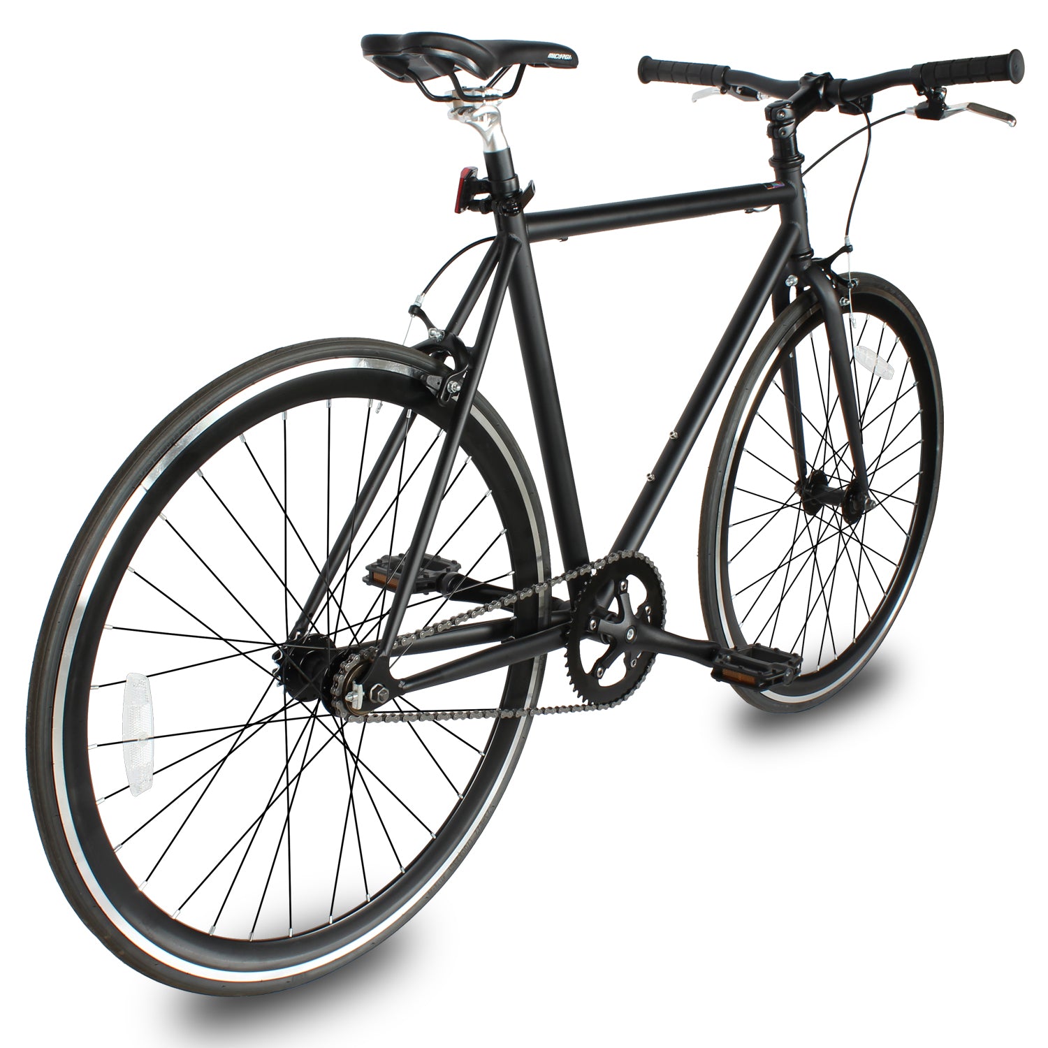 Micargi 48 cm Hi-Ten Steel & Aluminum Frame Fixed Gear Road Bicycle, White, RD-269-48-WHI