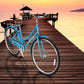Side view of Micargi MIXE V7 700C City Beach Cruiser Bike wood floor riding