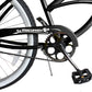 Close up of Micargi Pantera Women's Beach Cruiser Bike sturdy cranset in black