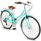 Side view of Micargi Roasca Step Through 700C Hybrid City Bikes 7 Speed for women