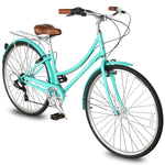 Side view of Micargi Roasca Step Through 700C Hybrid City Bikes 7 Speed for women