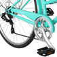 Close up of Micargi Roasca Step Through 700C Hybrid City Bikes 7 Speed sturdy crankset