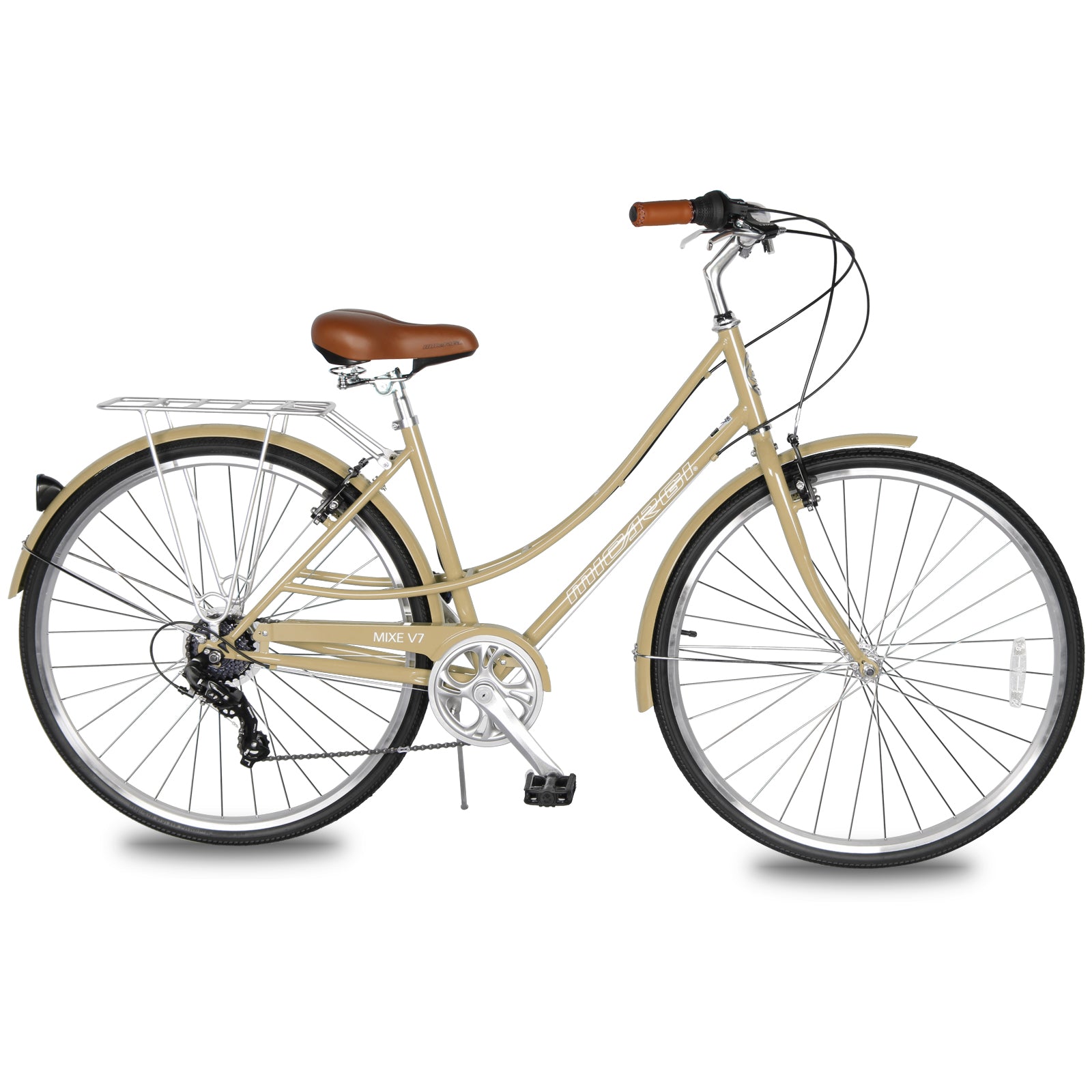 urban beach cruiser bike Micargi MIXE V7 700C City Bike Beach Cruiser Bicycle Celeste Green