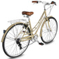 Side view of Micargi MIXE V7 700C City Beach Cruiser Bike with rack 7-speed