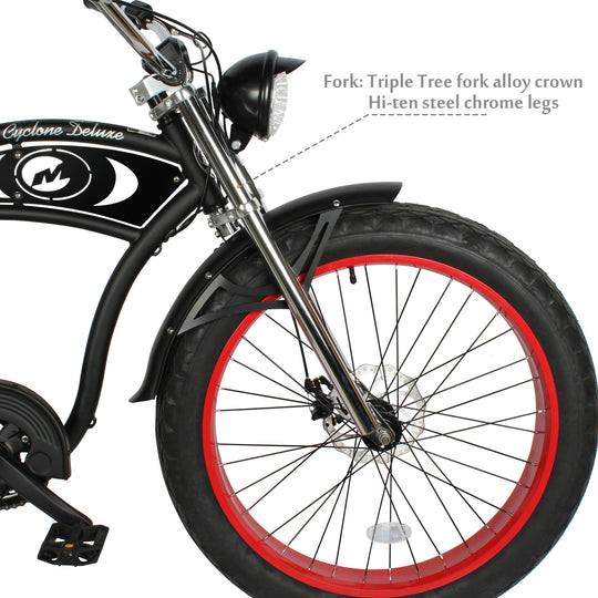 Micargi Cyclone 26" 48V 500W Electric Fat Tire Beach Cruiser