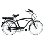 Micargi Bali 350W Electric Beach Cruiser 7 Speed Pedal Assist SYSTEM with rack