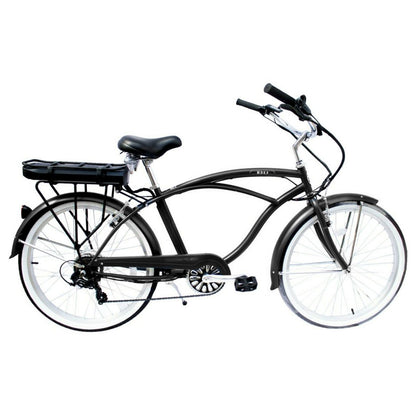Micargi Bali 350W Electric Beach Cruiser 7 Speed Pedal Assist SYSTEM with rack