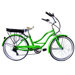 Micargi Bali Electric Beach Cruiser 7 Speed Pedal Assist System in green