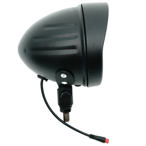 side view of Micargi Headlight Chrome Vintage LED Bike 12V-48V e-bike