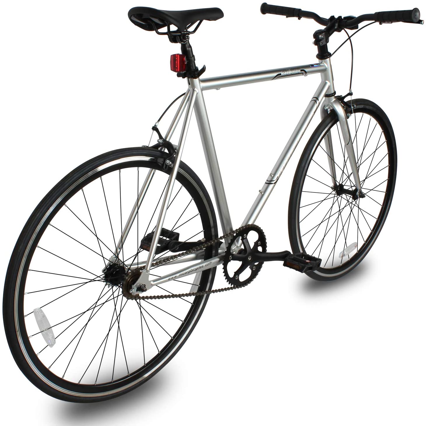 cheap fixed gear bikes Micargi 48 cm Hi-Ten Steel & Aluminum Frame Fixed Gear Road Bicycle, White, RD-269-48-WHI